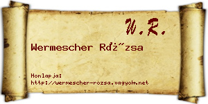 Wermescher Rózsa névjegykártya